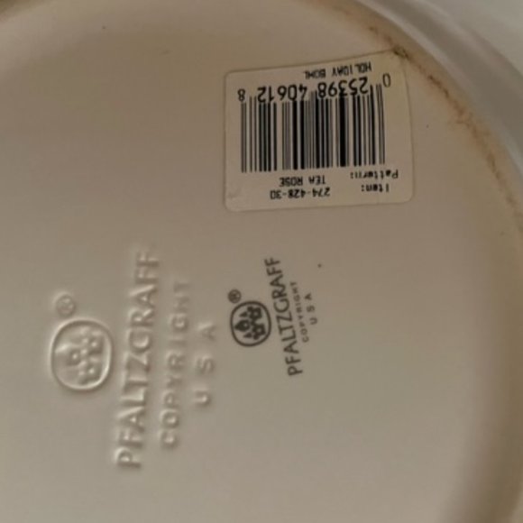 Pfaltzgraff Tea Rose Scalloped Edge Holiday Serving Bowl Plate - Picture 8 of 9